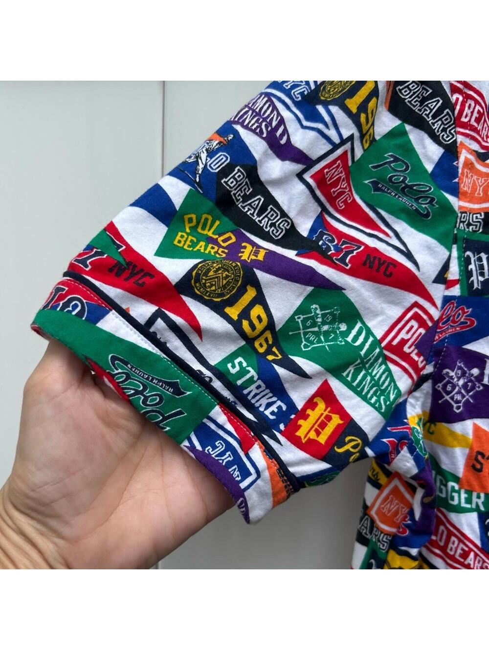 Polo Ralph Lauren RL Stadium Baseball Pennants Button Up Shirt Men's Medium - Picture 10 of 10